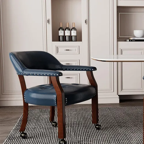 Vista 131 de Silla de comedor con ruedas, sillas de capitán con rodillos, juegos de dinette, sillas de póquer con ruedas, mesa de cocina, sillas rodantes, silla