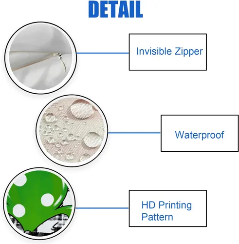 Vista 6 de Fukeen Paquete de 2 fundas de almohada impermeables para el Día de San Patricio de 16 x 16 pulgadas, diseño de tréboles de la suerte, tréboles