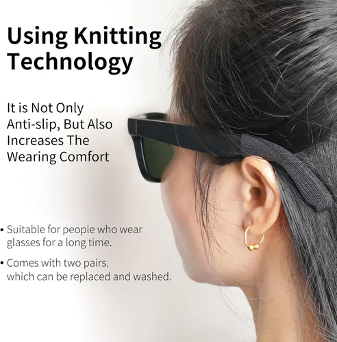 Vista 6 de RCstyle Accesorios para lentes inteligentes Ray-Ban Meta Wayfarer/Headliner/Skyler, vienen con almohadillas nasales, 4 pares, cordón ajustable