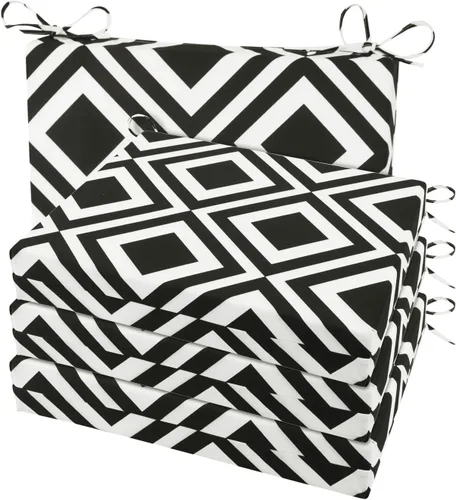 Vista 43 de Cozyide Cojines para sillas de exterior, cojines de asiento de patio impermeables con correas ajustables, cojines cuadrados para sillas de patio