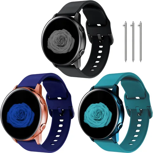 Vista 8 de TOOLAIK Correa de reloj de 0.78 pulgadas compatible con Samsung Galaxy Watch 4 de 1.575 pulgadas/1.732 pulgadas, correa de reloj Galaxy Active 2