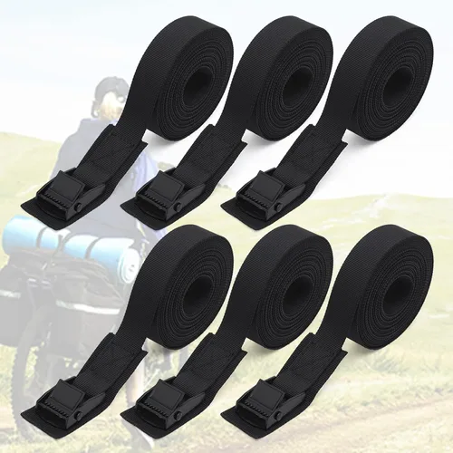 Vista 8 de Correas de amarre de 6.6 pies con hebillas de leva ajustables, correas de sujeción de hasta 550 libras para embalaje, carga, equipaje, motocicletas