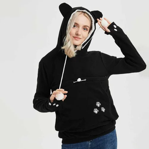 Vista 7 de Sudadera con capucha para perros pequeños y gatos, bolsa grande para mascotas, sudaderas con capucha para cachorros y gatitos, unisex, camisetas