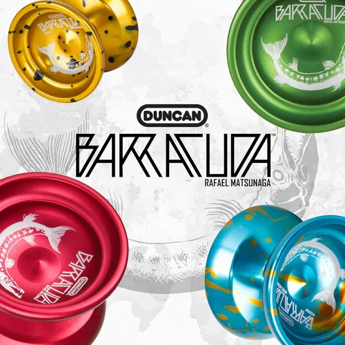 Vista 2 de Duncan Toys Barracuda - Yoyó sin respuesta de nivel profesional, rodamiento cóncavo y cuerpo de aluminio, dorado con salpicaduras