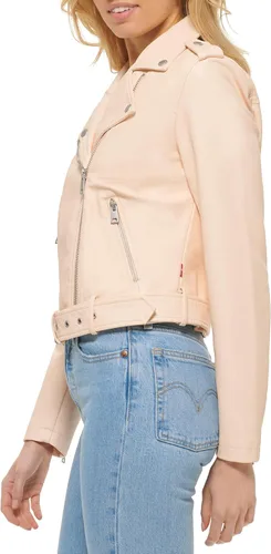 Vista 3 de Levi's Women's Belted Faux Leather Moto Jacket (Regular & Plus Size)