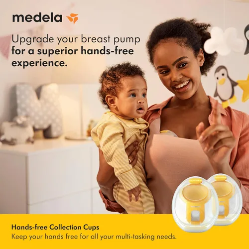 Vista 2 de Vasos de colección manos libres Medela, compatibles con los extractores de leche Freestyle Flex, Pump in Style con MaxFlow y Swing Maxi eléctricos