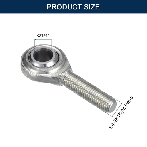 Vista 2 de CM4 Rod End Bearing Juntas Heim, 1/4 x 1/4-28 Rosca Macho de Mano Derecha Junta Heim con Contratuercas 2 piezas