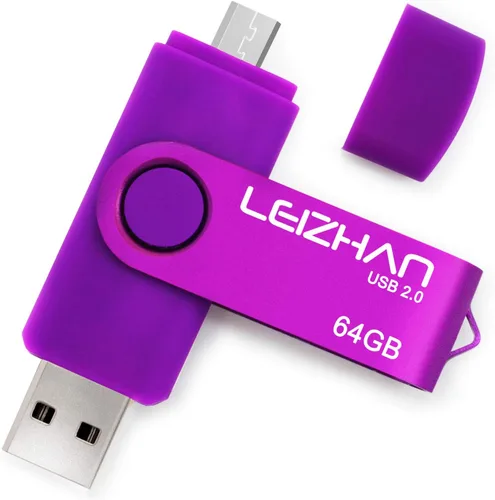 Vista 16 de Leizhan 32 GB OTG USB Flash Drive 64 gb128gb Pendrive de metal para teléfono inteligente Android Micro USB Pen Drive USB 2.0 para Samsung, Huawei