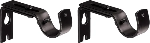 Vista 7 de Amazon Basics Ganchos Ajustables para Soporte de Pared de Barra de Cortina, Juego de 2, Negro