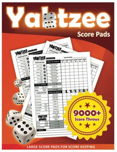 Yatzee Score Pads Large Print Score Sheets with Size 8.5 x 11 inches for Scorekeeping, Score Book with 130+ Pages