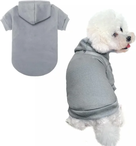 Vista 10 de BINGPET - Sudaderas con capucha de seguridad para perros, suéter para cachorros, abrigos para perros para clima frío, suéter con capucha de forro