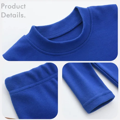 Vista 8 de Conjunto de ropa interior térmica para niños pequeños, pijamas largos para niños, 3-7 años