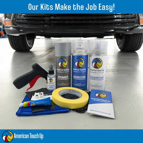 Vista 4 de American Touch Up Pintura compatible con Chrysler EBL/PBL/T34 Modern Blue Pearl Pintura en aerosol - Kit de imprimación/capa base, capa