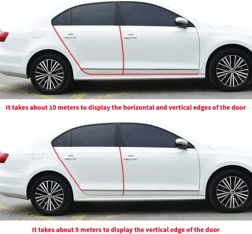 Vista 5 de Protectores de borde de puerta de automóvil de 16.4 pies, moldura de borde en forma de U de goma anticolisión, protector de sello apto para la Negro
