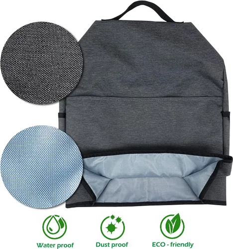 Vista 4 de Funda a prueba de polvo para batidora de pie, con bolsa organizadora para mezcladora Kitchenaid, múltiples bolsillos para varios accesorios de Negro