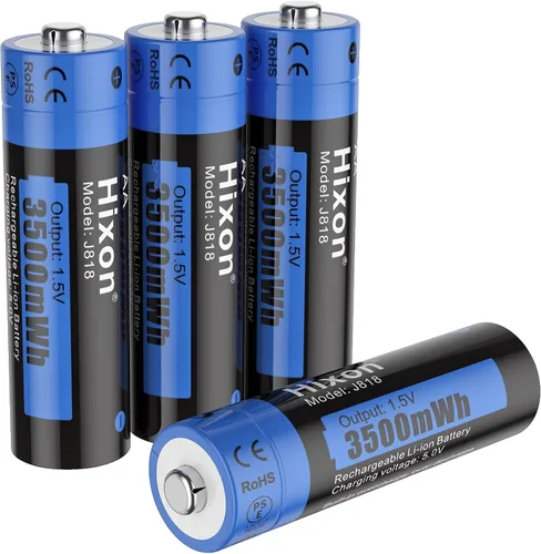 Vista 12 de Hixon Baterías recargables AA, batería AA recargable de alta capacidad de 3500 mWh, baterías recargables constantes de 1.5 V, 2 baterías AA