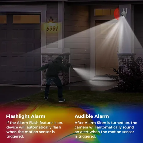 Vista 8 de SOVMIKU 2CA3 AI Auto Tracking 2K Cámara de seguridad inalámbrica para exteriores, audio bidireccional, fácil de configurar, cable de alimentación