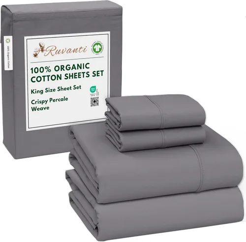 Vista 14 de RUVANTI - Juego de sábanas individual XL, 100% algodón orgánico, percal, certificado GOTS, 3 piezas, bolsillo profundo de 15 pulgadas, frescas