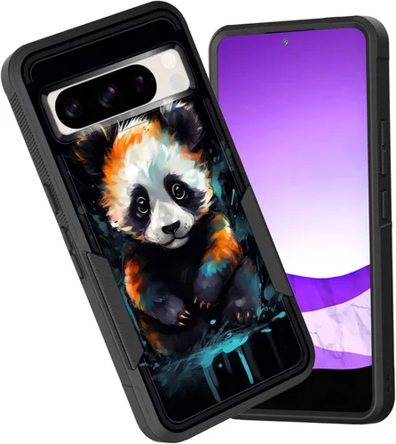Vista 77 de Funda para Pixel 7a, funda protectora híbrida de doble capa resistente a prueba de golpes de policarbonato duro de silicona suave TPU para Google