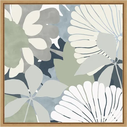 Vista 8 de Amanti Art Framed Canvas Wall Art 30x30 Big Retro Flowers II by Flora Kouta, Framed Wall Art Canvas, Abstract Artwork, Traditional Decor, Large