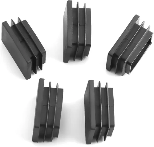 Bettomshin Tapón rectangular de tubo de 1.5 x 0.98 pulgadas (largo x ancho), tapas de extremo de plástico PP negro, tapón de tubo para prevención de