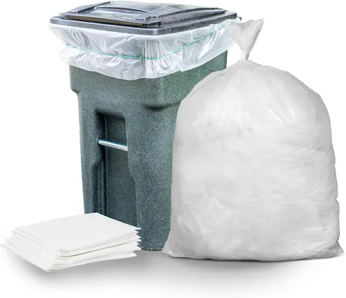 Plasticplace Bolsas de basura transparentes y resistentes de 64-65 galones para Toter │ Bolsas de basura transparentes resistentes │ 50 x 60