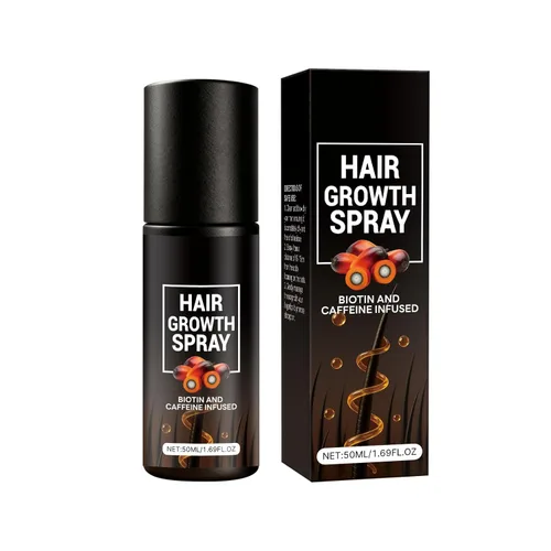 Biotin Spray para el crecimiento del cabello con cafeína, aceite profesional para el crecimiento del cabello para cabello más grueso y completo,
