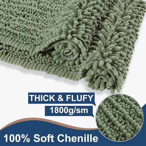 Vista 138 de FLOLEOPA Alfombras de baño de microfibra suave y esponjosa, tapetes de baño absorbentes, antideslizantes, lavables a máquina y de secado rápido