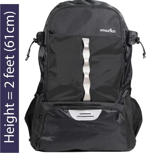 Vista 8 de Athletico Mochila de lacrosse extra grande – Capacidad para equipos de lacrosse y hockey sobre césped – Dos soportes para palos y compartimento