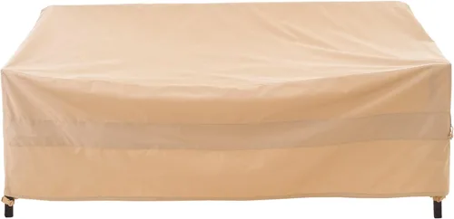 Vista 9 de WJ-X3 Funda para sofá biplaza de 2 plazas, impermeable, resistente a los rayos UV y al viento, 58 x 40 x 35 pulgadas, beige