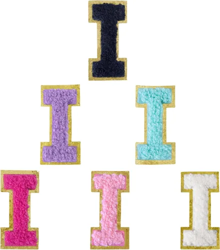 Vista 233 de 6 piezas de parches de letras de chenilla autoadhesivas, parches de letras preppy de 2 pulgadas para bolsos, ropa y sombreros, grandes pegatinas