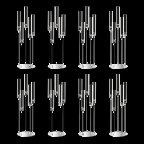 Vista 33 de Candelabro de 35 pulgadas 1 pieza en negro para centros de mesa de 5 brazos, centros de mesa de boda para decoraciones