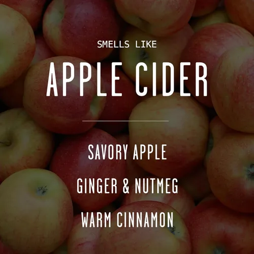 Vista 3 de Vela de Sidra de Manzana, Velas de Otoño Sidra de Manzana, Canela y Nuez Moscada - Infundida con Aceites Esenciales Vela Aromática de Sidra