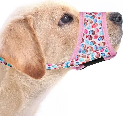 Vista 11 de LuckyPAW - Bozal para perros antimordidas, antiladridos y antimasticación, con tela suave de malla cómoda y correa ajustable, apto para perros