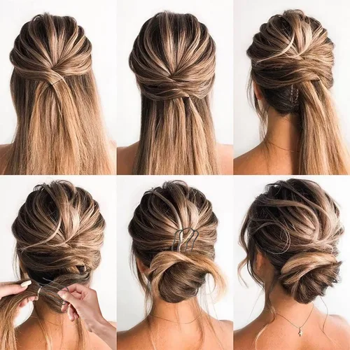 Vista 6 de 8 Piezas Peines Laterales, Pasadores de Clip de Horquilla de Metal para Moños, 4 Puntas Updo Palillos en Forma de U para Accesorios de Herramientas