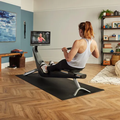 Vista 5 de Hydrow Under Machine Mat for Exercise Equipment, Non-Slip Exercise Mat for Stability and Floor Protection, Suitable for Rowing Machine, Treadmill