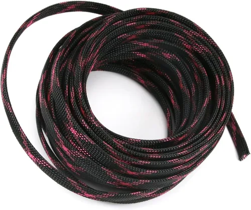 Vista 51 de Wenheww - Funda de cable trenzada expandible de PET, de 1.64 pies a 3/8 pulgadas, manga negra para organización de cables, protector de cable