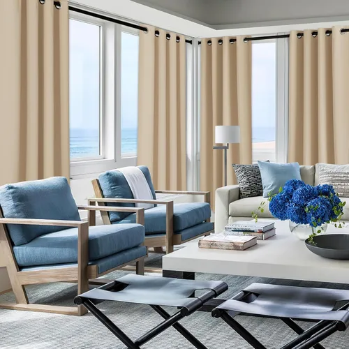 Vista 194 de NICETOWN Cortinas para Exteriores para Patio Impermeables de 84 pulgadas de Largo 2 Paneles, Cortinas de Privacidad para Exteriores con Aislamiento