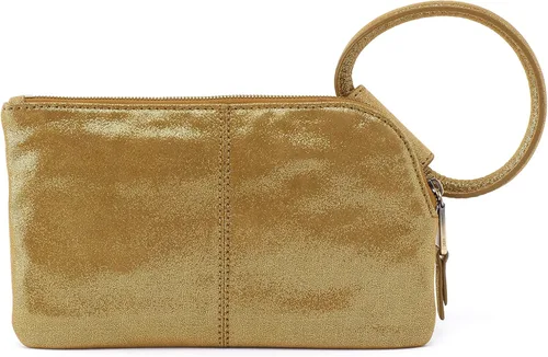 Vista 4 de HOBO Sable - Bolsa de muñeca para mujer, construcción de cuero con correa circular para la muñeca, práctica y compacta