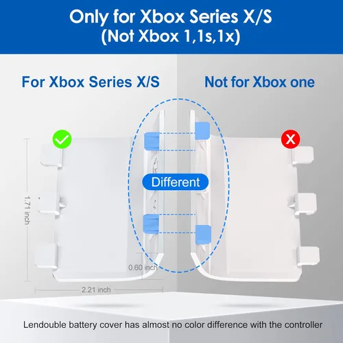 Vista 3 de Cubierta de batería para controlador de núcleo de Xbox, tapa de repuesto universal para puerta trasera de batería para Xbox Series X y controlador