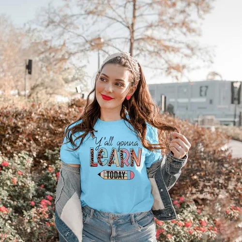 Vista 3 de Camisetas de profesora para mujer, camisetas de manga corta para profesores de preescolar y jardín de infantes