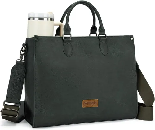 Vista 17 de Wrangler - Bolsa de mano para computadora portátil para mujer, 15.6 Negro