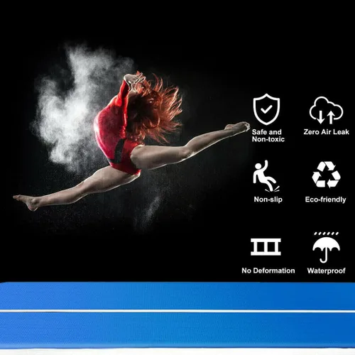 Vista 5 de 20FTx6.6FT Air Gymnastics Track Mat,8 inches Thickness Gymnastics Tumbling Air Mat Inflatable Tumble Track with Electric Air Pump, for