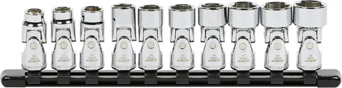 Vista 11 de ARES 39014 - Juego de dados flexibles universales SAE de 7 piezas con impulsor de 1/4 de pulgada - Dados de 6 puntos de 3/16 de pulgada a 9/16