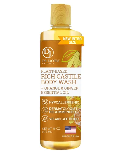 Vista 17 de Dr. Jacobs Naturals - Jabón líquido de Castilla puro, manteca de karité, jabón a base de plantas infundido con vitamina E y aloe vera para hidratar