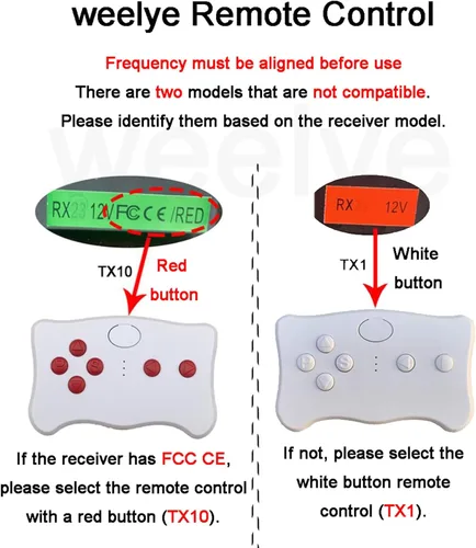 Vista 2 de weelye (TX10) botón rojo 2.4G Bluetooth control remoto, no universal, para niños, coche eléctrico solo con marca weelye FCC CE Label Original