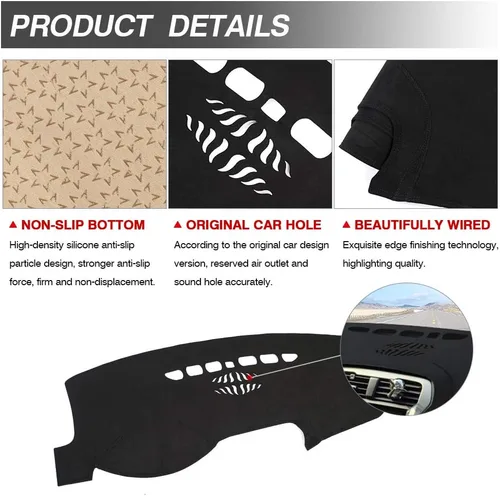 Vista 6 de CARTIST - Alfombrilla para salpicadero para Ford Fusion 2013-2018 2019 2020 Accesorios Cubierta de salpicadero Alfombrilla de franela Protector