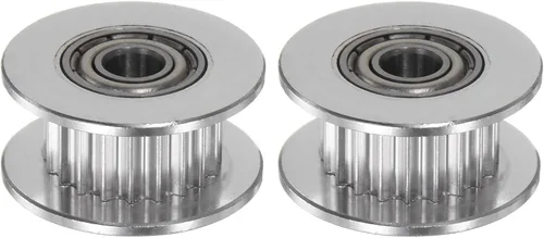 Vista 11 de HARFINGTON 2pcs 2GT Polea tensora 16 dientes 0.118 in diámetro 0.512 in diámetro correa de aluminio para 0.236 in ancho cinturón 3D impresora CNC