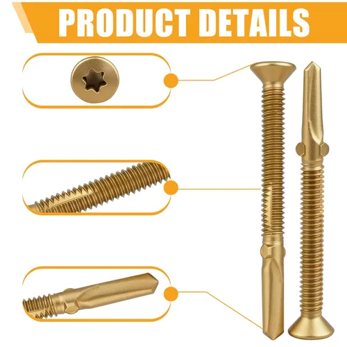 Vista 3 de Tornillos para cubierta de remolque #14x2-3/4, escariador Tek Torx/cabeza de estrella autoperforantes de madera a metal, tornillos autorroscantes