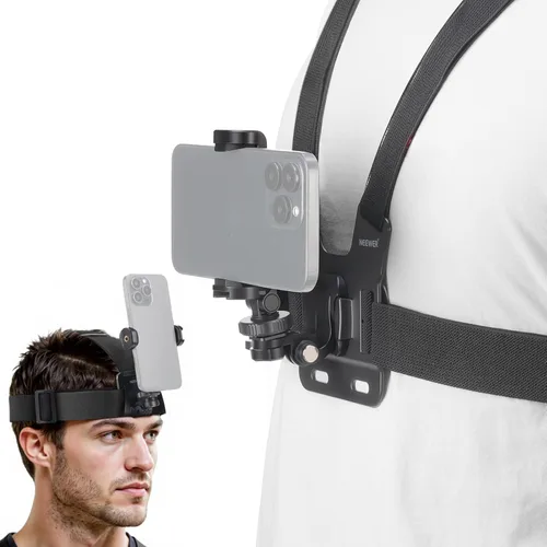 Vista 12 de NEEWER Basics Kit de Accesorios 16 en 1 Compatible con DJI OSMO Pocket 3, Mini Trípode, Varilla Selfie, Correa de Pecho, Montura Magnética